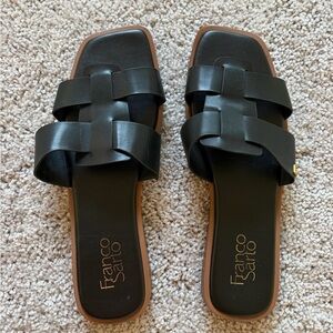 Franco Sarto Women's Black Leather Sandals